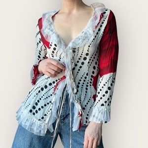 Y2K Floral Lace Top Small Ruffle